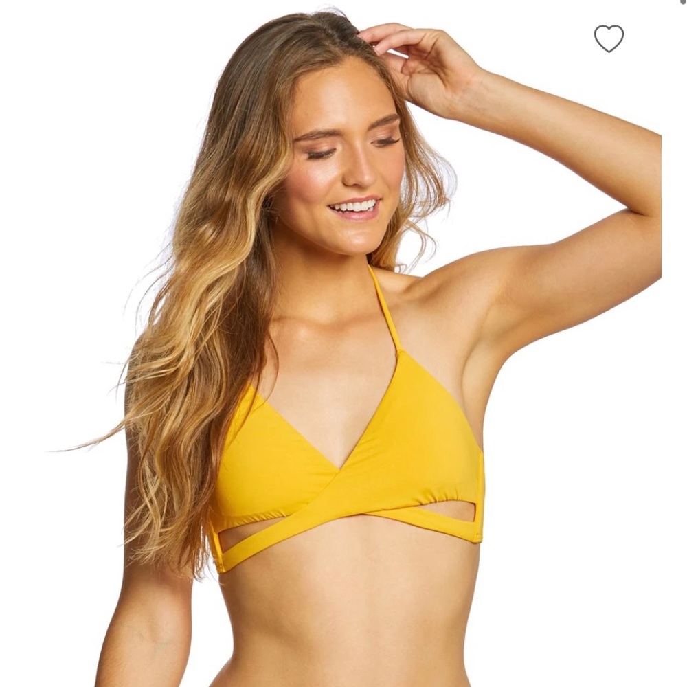 O’Neill Salt Water Solids Wrap Top Swimsuit Top - yellow M